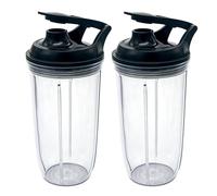 2pcs Replacement juicer personal jar 24oz cup with Premium To Go Lid, Compatible with nutribullet Ultra Plus+ Compact Kitchen System（NB50550AK）and Ultra Plus+ 2-in-1 Compact Kitchen System（NB20550）