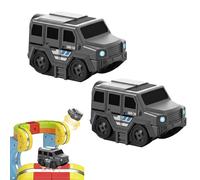 2Pcs Replacement Magnetic Electric Train Cars for klick Rail, Rechargeable Toy Trains for klick Rail Electric TrainSet, Trains for Flexible Race Tracks, Add-On Accessory for Kids Train Track Sets