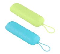 2pcs Replacement Remote Control Case, Soft Silicone Remote Control Protective Holder with Lanyard Protective Case for Remote Compatible with Roku for Home Office Use (Green, Blue)