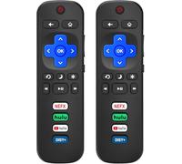 2PCS Replacement Remote Control for All Roku TVs, Compatible with ROKU TV TCL/Hisense/Onn/Sharp/Element/Philips/Insignia/Jvc/RCA Smart Roku Series TVs (NOT for Roku Stick or Box)