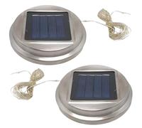 2Pcs Replacement Solar Light Parts, 30 LED Solar Watering Can Lights, Waterproof Round Tops DIY Garden Fairy Lights, Outdoor Handling Lantern, Warm White
