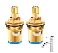 2PCS Replacement Tap Valves Kitchen Mixer tap Cartridge Replacement Brass Ceramic Stem Disc Cartridge Faucet tap Cartridge Replacement 1/4 Turn for Bathroom Kitchen