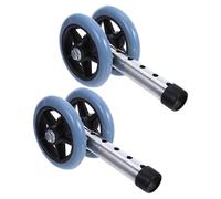 2pcs Replacement Walker Wheels 4.72 Inch Dual Wheel Caster Height | Stainless Steel and Plastic Build, Low-noise Rolling, Tiles and Seams, Homes or Rehabilitation Facilities