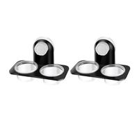 2pcs Reptile Feeder Suction Cup for Glass Tanks and Acrylic Boxes | Plastic Black Bowl, Stable Wall Mounting, Convenient Food or Water Use, Solid Space Saving Design