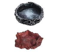 2pcs Reptile Feeding Bowl,Resin Reptile Water Bowl Food Tray,for Turtle Scorpion Lizard Crabs Pets Supplies