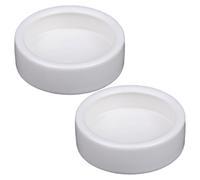 2Pcs Reptile Food Dish 2.8x0.8" Round Anti-Escape Ceramic Reptile Feeding Dish Washable Reusable Gecko Tank Accessories
