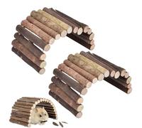2PCS Reptile Hideout Bendable Wooden Bridge,Reptile Climbing Toy,Hamster Molar Chew Toy,Reptiles Cage Accessories,Small Animal Habitat Decoration for Hermit,Mouse,Spider,Guinea Pig & Lizards