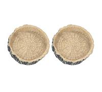 2Pcs Reptile Water Dish,Lizard Food Bowl Feeding Tool Resin Reptile Water Dish Food Bowl Lizard Food Bowl Feeding Tool Reptile Feed Tray for Small Pets Tortoise Gecko Spider