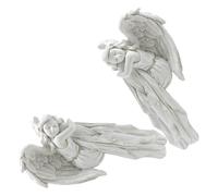2Pcs Resin Angel Figurines Door Frame Decor Wings, European Style Wall Hanging Ornaments for Bedroom and Home Corner Decoration