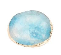 2pcs Resin Nail Art Palette, Nail Polish Mixing Palette, Golden Edges Nails Holder Display Board for Color Mixing, Manicure DIY (Blue)