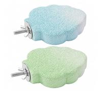 2pcs Resin Parrot Perch Stand Toy, Anti-Slip Bird Beak Grinding Stone for Cage, Washable Claw Trimmer Care Stand for Budgie, Conures, Parakeets Cage Accessories