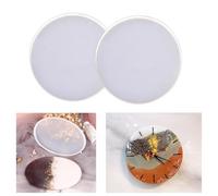 2pcs Resin Tray Molds, Round Rolling Tray Molds, Big Flat Round Coaster Resin Epoxy Silicone Board Molds for Resin Epoxy DIY Crafts