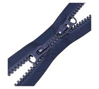 2pcs Resin Zipper Open-end Single/Double Sliders Zippers Two-Way Jacket Coat Long Zip DIY Bag Garment Sewing for Sewing Coat(Deep Blue,50CM Single Head)