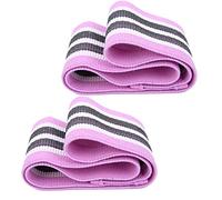 2Pcs Resistance Loop Bands, Non Slip Elastic Workout Straps for Legs and Butt Shaper, High Elasticity Knitted Fitness Bands for Home Gym Yoga Stretch Training (Purple)