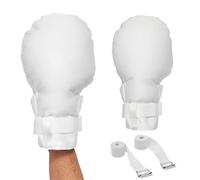 2PCS Restraint Gloves for Elderly - Double Security Mitts, Anti-Scratch Hand Restraints for Dementia Patients, Soft & Comfortable Gloves Fits All Hand Sizes (Adjustable Straps)