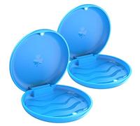 2Pcs Retainer Case,BVN Retainer Box,Orthodontic Denture Box, Dental Case for Aligner,Mouth Guard Case,Blue