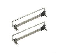 2Pcs Retractable Clothes Rods Adjustable Telescopic Hanger for Closet Iron Pull Out Wardrobe Rail Silver 250-500mm(500mm)