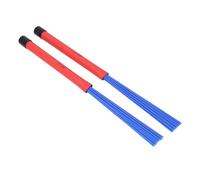2PCS Retractable Drum Brushes Soft Plastic Bristles Rubber Handle, Handle Drumstick Brush Replacement Drum Accessories for Drum Set Jazz Drums Youth Bands (Blue)