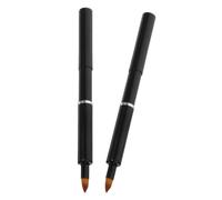 2pcs Retractable Lipstick Brush, Portable Makeup Tool | Aluminium Handle, round Tip, Reusable Compact Storage, Gentle Edge Definition for Gloss, Concealer, Eye Shadow