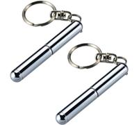 2Pcs Retractable mini pen made of stainless steel Metal Tool Pen Retractable pocket pen keychain Dad gadgets, birthday, Christmas for Office Staff, Construction Workers Car Keychains，Pens and Refills