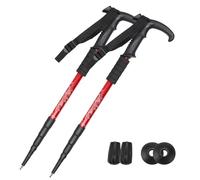 2pcs Retractable Trekking Pole, Aluminum Alloy Walking Poles, for Outdoor Activities Mountaineering and Cross-Country Running(Red)