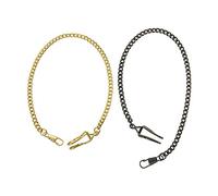 2pcs Retro Antique Vintage Pocket Watch Chain - Gold & Bronze
