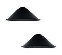 2PCS Retro Black Lamp Shade Metal Easy Fit Living Room Bedroom 22cm Ceiling Pendant Light Shades Lamp Shade Light Modern Replacement Lighting Shade for Bedroom Industrial Light Shade Ceiling Pendant
