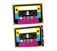 2Pcs Retro Boombox Party Favor Boxes Vintage Music Theme Goodie Gable Box 80s 90s Hip Hop Treat Gift Containers