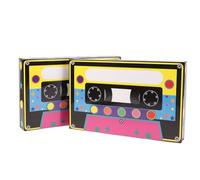 2Pcs Retro Cassette Player Gift Box, 80s 90s Party Treat Favor Box, Cassette Tape Hip Hop Decor For Retro 1980s 1990s