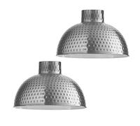 2PCS Retro Ceiling Lampshade Metal Satin Nickel 26cm Easy Fit with Reducer Ring Lightshade for Bedroom, Hallway, Office, Kitchen, Dining Room, Cafe, Restaurtant