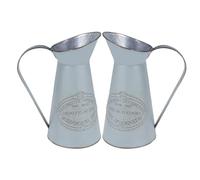 2pcs Retro Iron Bucket Vase for Dried Flower Arranging and Decor