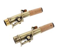 2pcs Retro Saxophone Straight Neck Antique Brass Cork Bronze Accessory