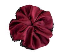 2pcs Retro Star Shining Satin Oversized Hair Scrunchies Lace Beads Headbands Womens Elegant Head Rope Hair Tie Lady Party Accessories Hair Accessories(A-red)