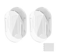 2Pcs Reusable Cable Clips With Adhesive Backing Acrylic Cord Holder For Flat Surfaces USB Wire Storage Transparent/Black Cable Clip For Desk