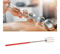 2PCS Reusable Fire Cupping Stick, Stainless Steel Cupping Ignition Rod with Wood Handle, for Beauty Salon Massage Foot Bath Shop