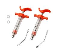 2Pcs Reusable Goats Syringe, 2 Drench Nozzle Adjustable Dosage Drench Gun Syringe for Bird, Cattle, Sheep, Goats, Horse, Pig, Dog Supplies (10ML)