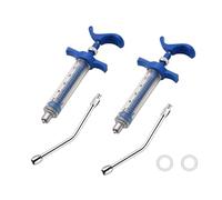 2Pcs Reusable Goats Syringe, 2 Drench Nozzle Adjustable Dosage Drench Gun Syringe for Bird, Cattle, Sheep, Goats, Horse, Pig, Dog Supplies
