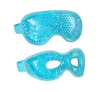 2PCS Reusable Hot Cold Therapy Eye Mask for Puffiness, Dark Circles, Eye Bags, Dry Eyes, Headaches, Migraines, Stress Relief - Cooling and Compress Gel Mask (Blue)