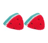 2pcs Reusable Knitted Banana Keeper Fresh-Keeping Mini Hat for Storage | Yarn Crochet Cover, Charming Fruit Bowl Decor, for Dolls and Stems, Playful Multi Colour