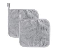 2pcs Reusable Microfiber Makeup Remover Cloths,Premium Hypoallergenic Chemical Free Microfibre Makeup Remover and Facial Cleansing Cloth,Super Soft Cleaning Towel for All Skin Types,Grey(20 * 20cm)