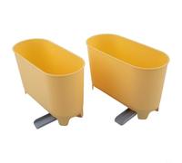 2pcs Reusable PP Kitchen Sink Drain Basket with 180° Rotating Water Guide, Multifunctional Countertop Trash Can and Sponge Holder for Efficient Drainage and Compact Storage in Hom(Yellow)