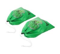2pcs Reusable Produce Keeper Bags with Drawstring Seal for Vegetables | Polyester Aluminium Film, Wide Opening and Lined Interior, Green Finish for Supermarket Shopping and Home Storage