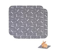 2Pcs Reusable Puppy Pads Washable Guinea Pig Cage Liner 60x40Cm/24*15.7Inch Hamster Bedding Accessories Mat Waterproof Non-Slip Rabbit Pee Pad for Small Pet Puppy Rat Chinchilla (Gray B, 60x40cm)