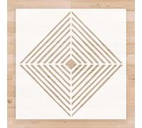 2pcs Reusable Tile Stencils 12x12 Inch - Geometric Divided Diamond Floor Stencils Template for Painting Wall Patio Cement Bathroom Floor Furniture DIY Art Crafts