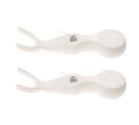 2pcs Reusable Y Floss Holder for Adults, White | Abc Plus Nylon Build, Refillable Handle, Simple Operation for Travel and Office Use