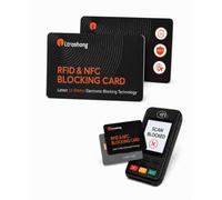 2Pcs RFID Blocking Card, Fuss-free Protection for Entire Wallet Shield, Credit Card Protector NFC Bank Debit Blocker, Identity Theft Prevention for Passport Travel Security (Ver. 2.0)