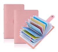 2PCS RFID Blocking Credit Card Holder for Women ID Bank Card Case Portable | Soft PU Leather, 26 Thickened Pvc Card Slots, Dual Snap Closure, Slim Rfid Blocking, Durable, Large Storage Capacity,Compact