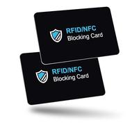 2pcs RFID/NFC Blocking Card, Credit Card Protector,RFID Blocking Cards for Men & Women,Credit Card Holder RFID Blocking,Armoured Card Entire Wallet Protection,Anti-Theft Contactless NFC Blocker