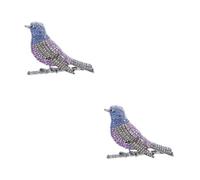 2pcs Rhinestone Bird Brooch Pin for Dresses and Jackets | Vintage Art Deco Shine, Zinc Alloy Finish, Ready to Gift for Weddings and Office Outfits
