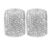 2pcs Rhinestone Car Accessories Headrest Rings White Copper Bling Trim